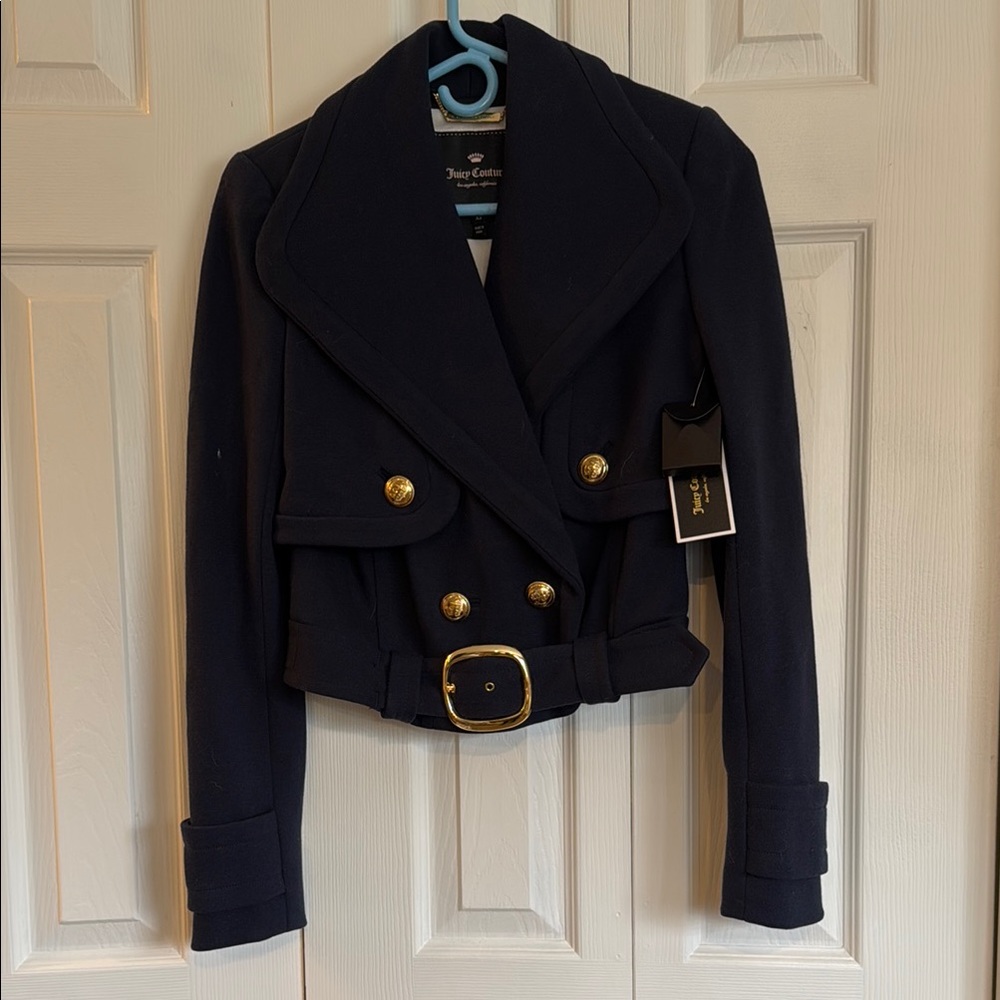 Juicy Couture Navy military  Pea Coat  NWT